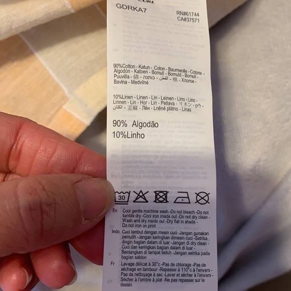 Rip curl Havana Stripes Spaghetti Strap Mini dress Button down cotton linen NWOT - Picture 5 of 7